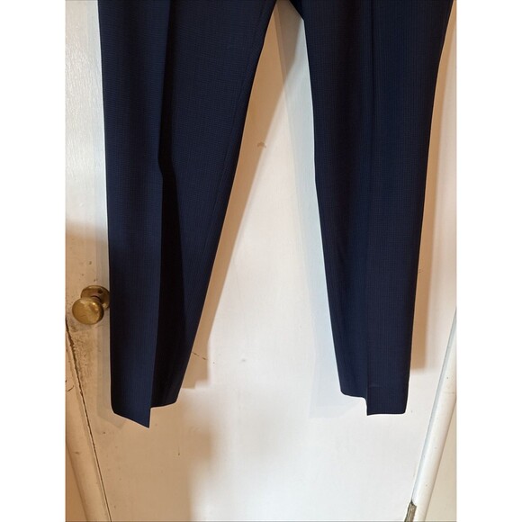 Theory Mayer Blue Wool Pattern Plaid Stretch Suit Pants | 33W - Picture 9 of 16